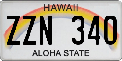 HI license plate ZZN340