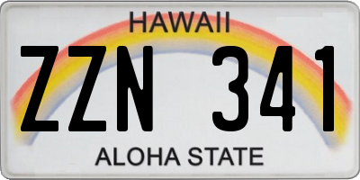 HI license plate ZZN341