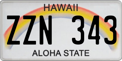 HI license plate ZZN343