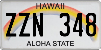 HI license plate ZZN348