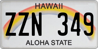 HI license plate ZZN349