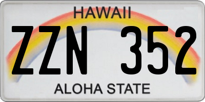 HI license plate ZZN352