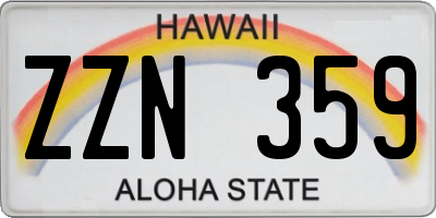 HI license plate ZZN359