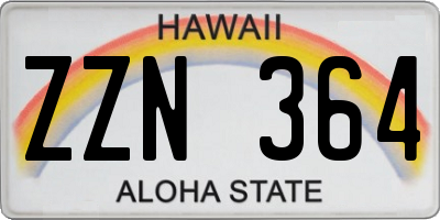 HI license plate ZZN364