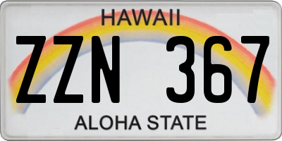 HI license plate ZZN367