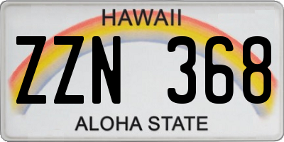 HI license plate ZZN368