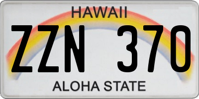 HI license plate ZZN370