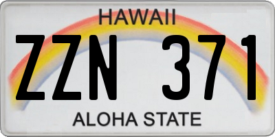 HI license plate ZZN371