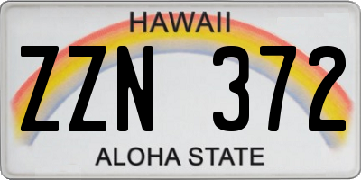 HI license plate ZZN372