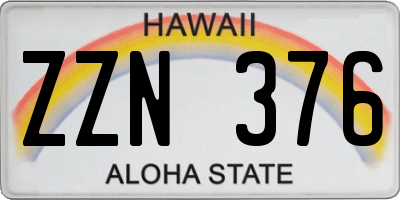 HI license plate ZZN376