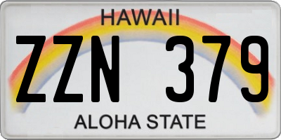 HI license plate ZZN379