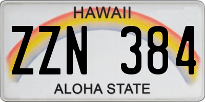 HI license plate ZZN384