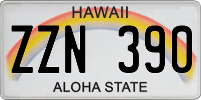 HI license plate ZZN390