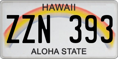 HI license plate ZZN393