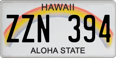 HI license plate ZZN394