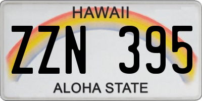 HI license plate ZZN395