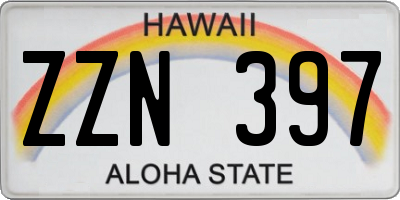 HI license plate ZZN397