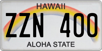 HI license plate ZZN400