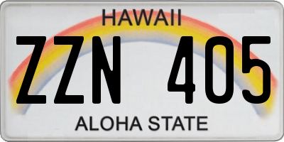 HI license plate ZZN405