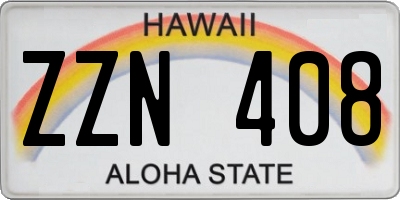 HI license plate ZZN408