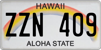 HI license plate ZZN409