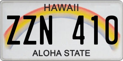 HI license plate ZZN410