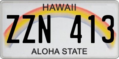 HI license plate ZZN413