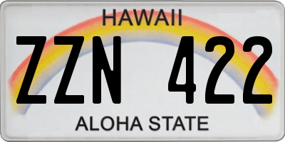 HI license plate ZZN422