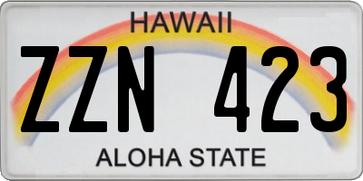 HI license plate ZZN423