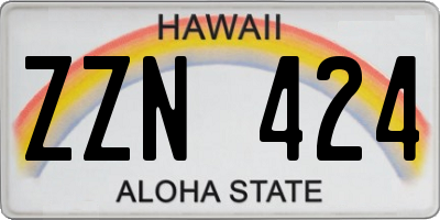 HI license plate ZZN424