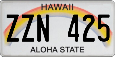 HI license plate ZZN425