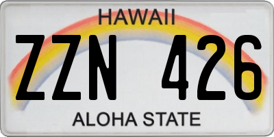 HI license plate ZZN426