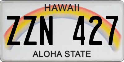 HI license plate ZZN427