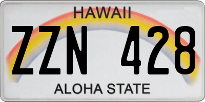 HI license plate ZZN428