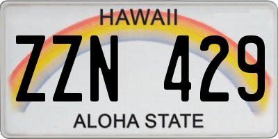 HI license plate ZZN429