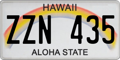 HI license plate ZZN435