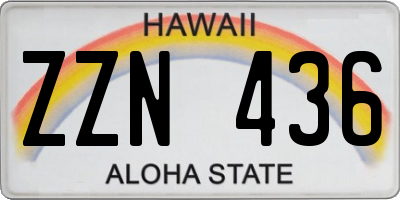 HI license plate ZZN436