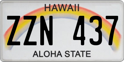 HI license plate ZZN437