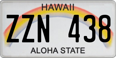 HI license plate ZZN438