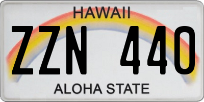 HI license plate ZZN440