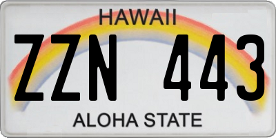 HI license plate ZZN443