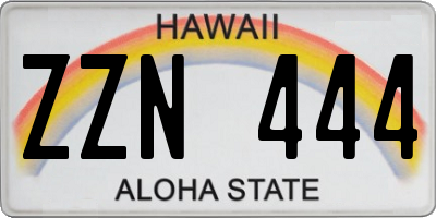 HI license plate ZZN444