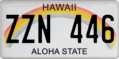 HI license plate ZZN446