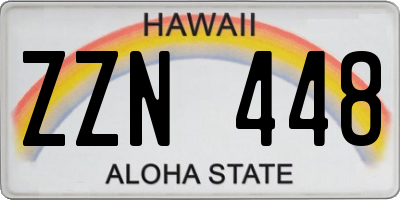 HI license plate ZZN448