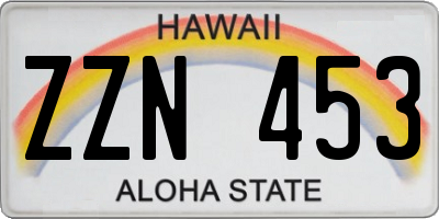 HI license plate ZZN453