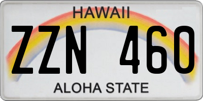 HI license plate ZZN460