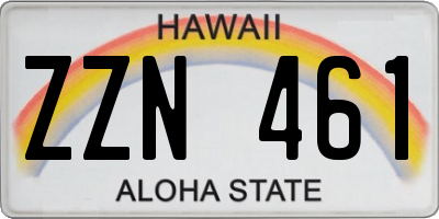 HI license plate ZZN461