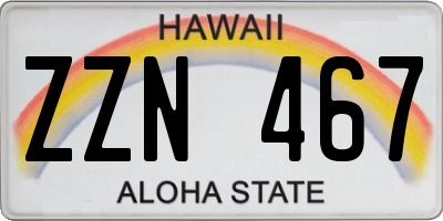 HI license plate ZZN467
