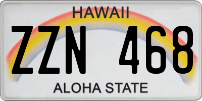 HI license plate ZZN468