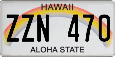 HI license plate ZZN470